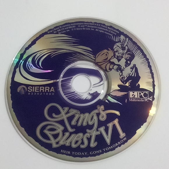 2/$20 1992 King's Quest VI Heir Today, Gone Tomorrow Sierra CD-ROM - Picture 6 of 8